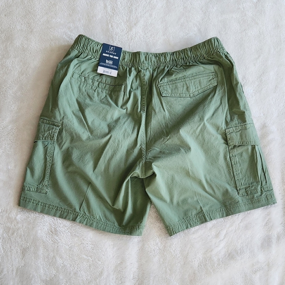 🩳 George Men’s Green Pull-On Cargo Shorts – Size Medium (32–34), NWT, 8” Inseam - Picture 4 of 13